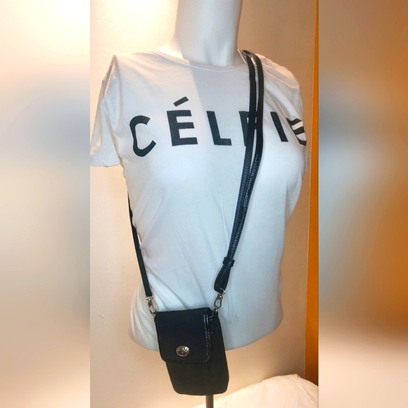 BRIGHTON bag - mini crossbody wallet and phone holder nylon/patent leather bag - Picture 2 of 14